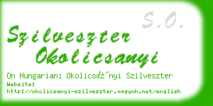 szilveszter okolicsanyi business card